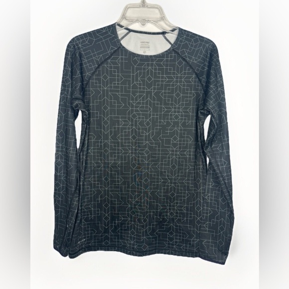 Nike Pro Dri fit Women's Lined Baselayer Long Sleeve Shirt Black Large Athletic - Picture 1 of 6